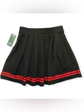 Wild Fable Black Pleated Skirt with Red Hem Stripes Cheer Skirt Uniform Skirt
